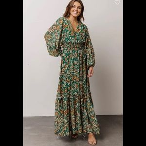 Baltic Born Bria Maxi Dress, Green Floral. Size Small. NWT. Never Worn.